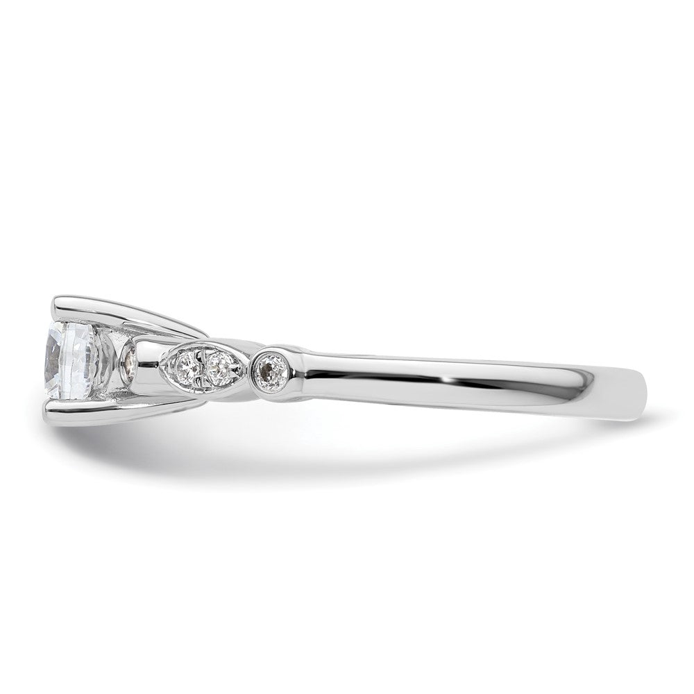 14K White Gold Simulated Diamond Engagement Ring