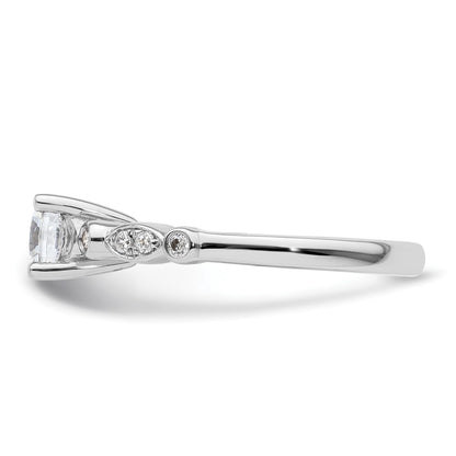 14K White Gold Simulated Diamond Engagement Ring