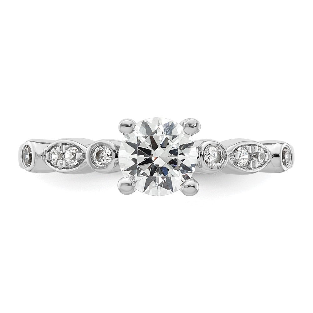 14K White Gold Simulated Diamond Engagement Ring