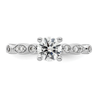 14K White Gold Simulated Diamond Engagement Ring