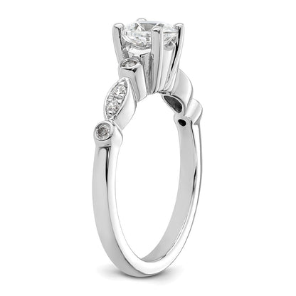 14K White Gold Simulated Diamond Engagement Ring