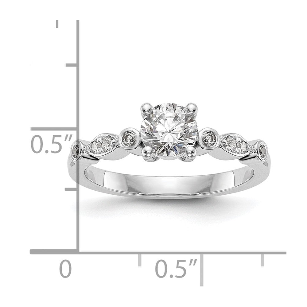 14K White Gold Simulated Diamond Engagement Ring