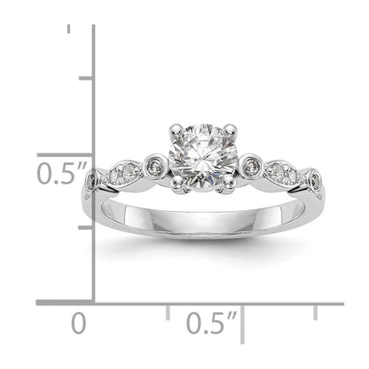 14K White Gold Simulated Diamond Engagement Ring