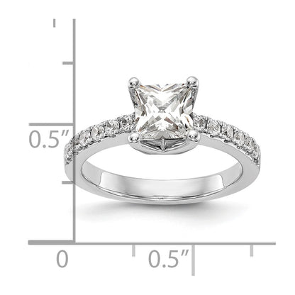 14k White Gold 1/5 Ct. Lab Grown Diamond VS/SI+ G+ Princess 1 Ct. center Engagement Ring