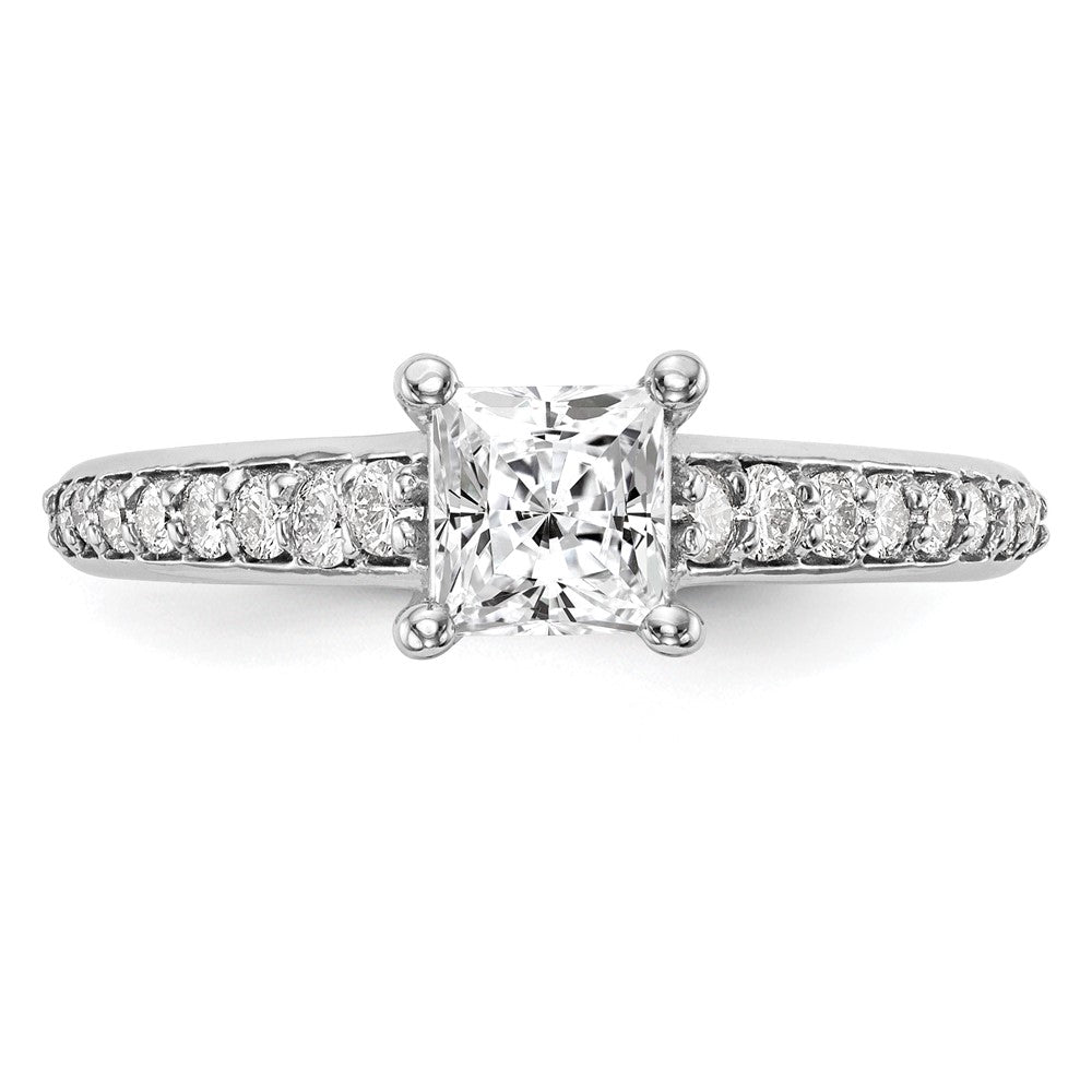 14K White Gold Simulated Diamond Engagement Ring