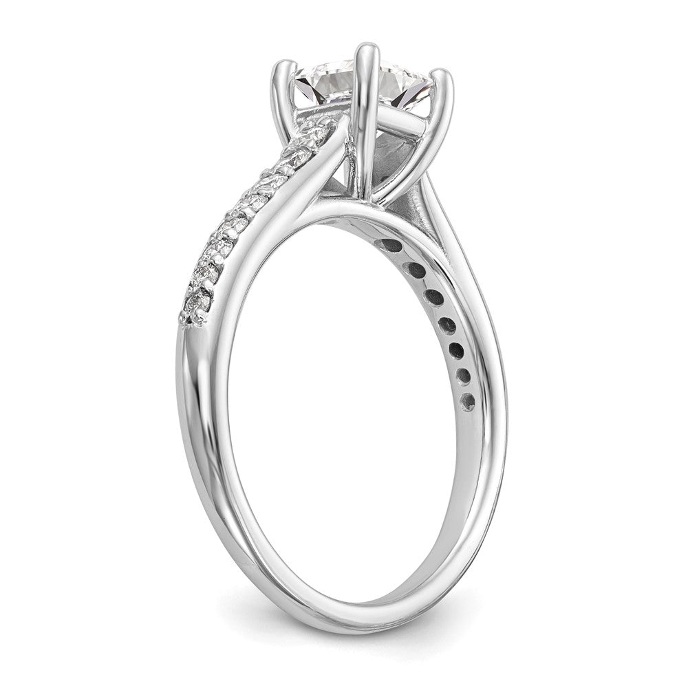 14K White Gold Simulated Diamond Engagement Ring
