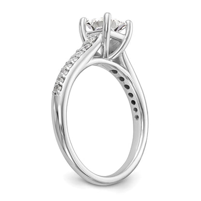 14K White Gold Simulated Diamond Engagement Ring