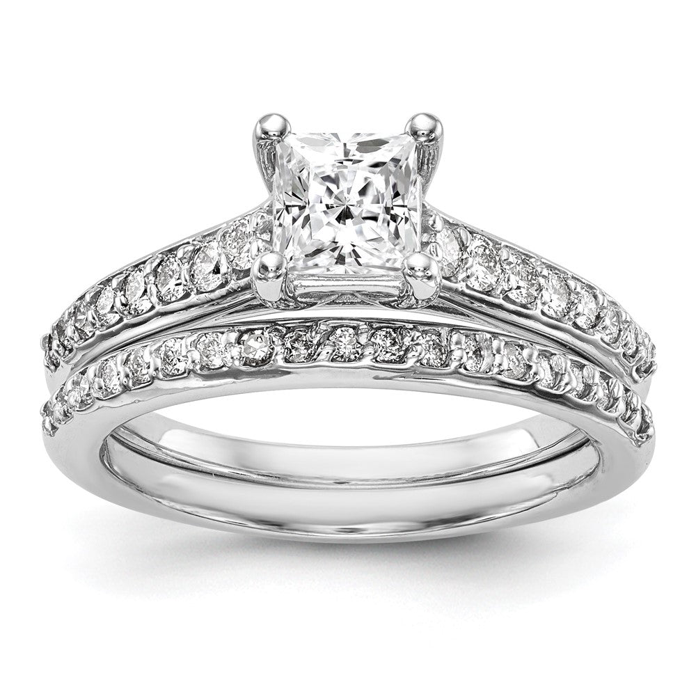 14K White Gold Simulated Diamond Engagement Ring