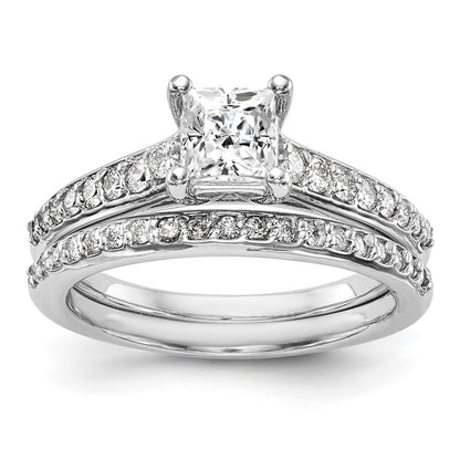 14K White Gold Simulated Diamond Engagement Ring