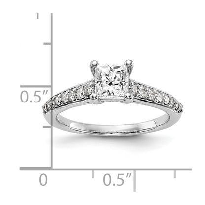 14K White Gold Simulated Diamond Engagement Ring