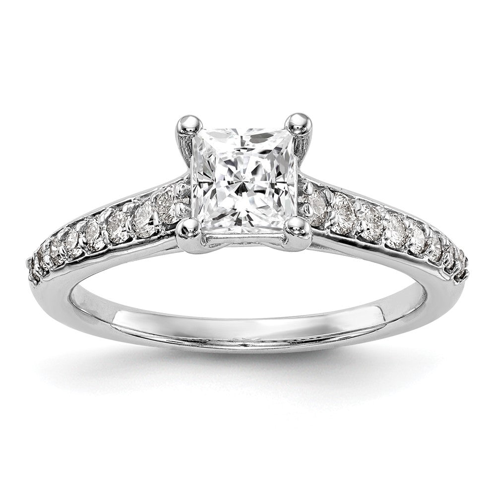 14K White Gold Simulated Diamond Engagement Ring
