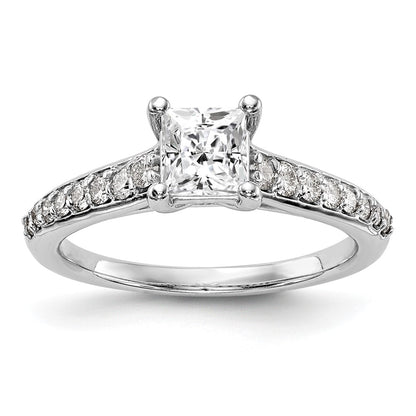 14K White Gold Simulated Diamond Engagement Ring