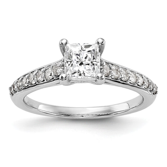 14K White Gold Simulated Diamond Engagement Ring