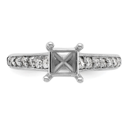 14K White Gold Simulated Diamond Engagement Ring
