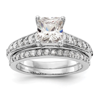 14K White Gold Simulated Diamond Engagement Ring