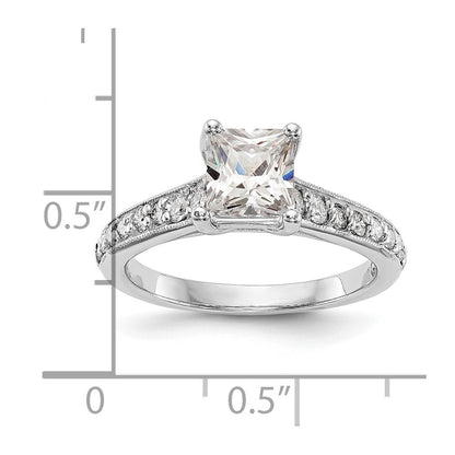14K White Gold Simulated Diamond Engagement Ring