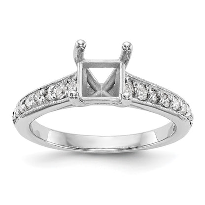 14K White Gold Simulated Diamond Engagement Ring
