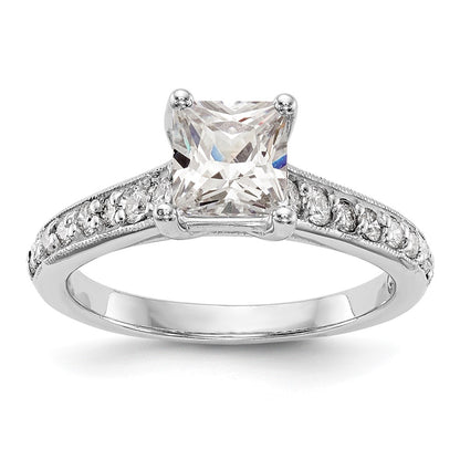 14K White Gold Simulated Diamond Engagement Ring