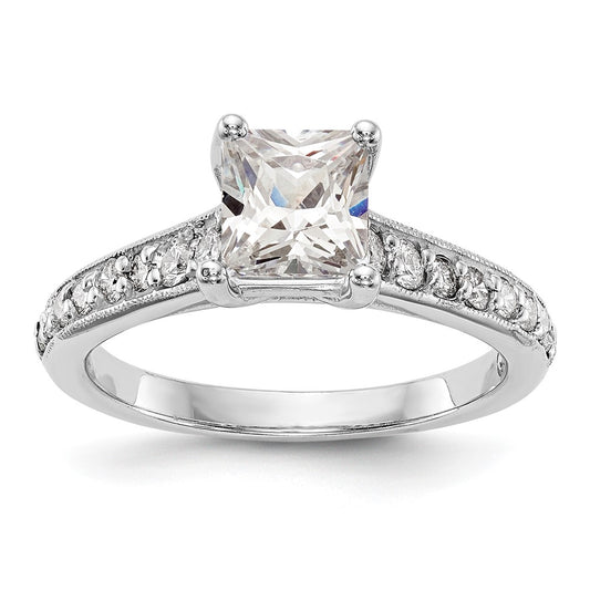 14K White Gold Simulated Diamond Engagement Ring