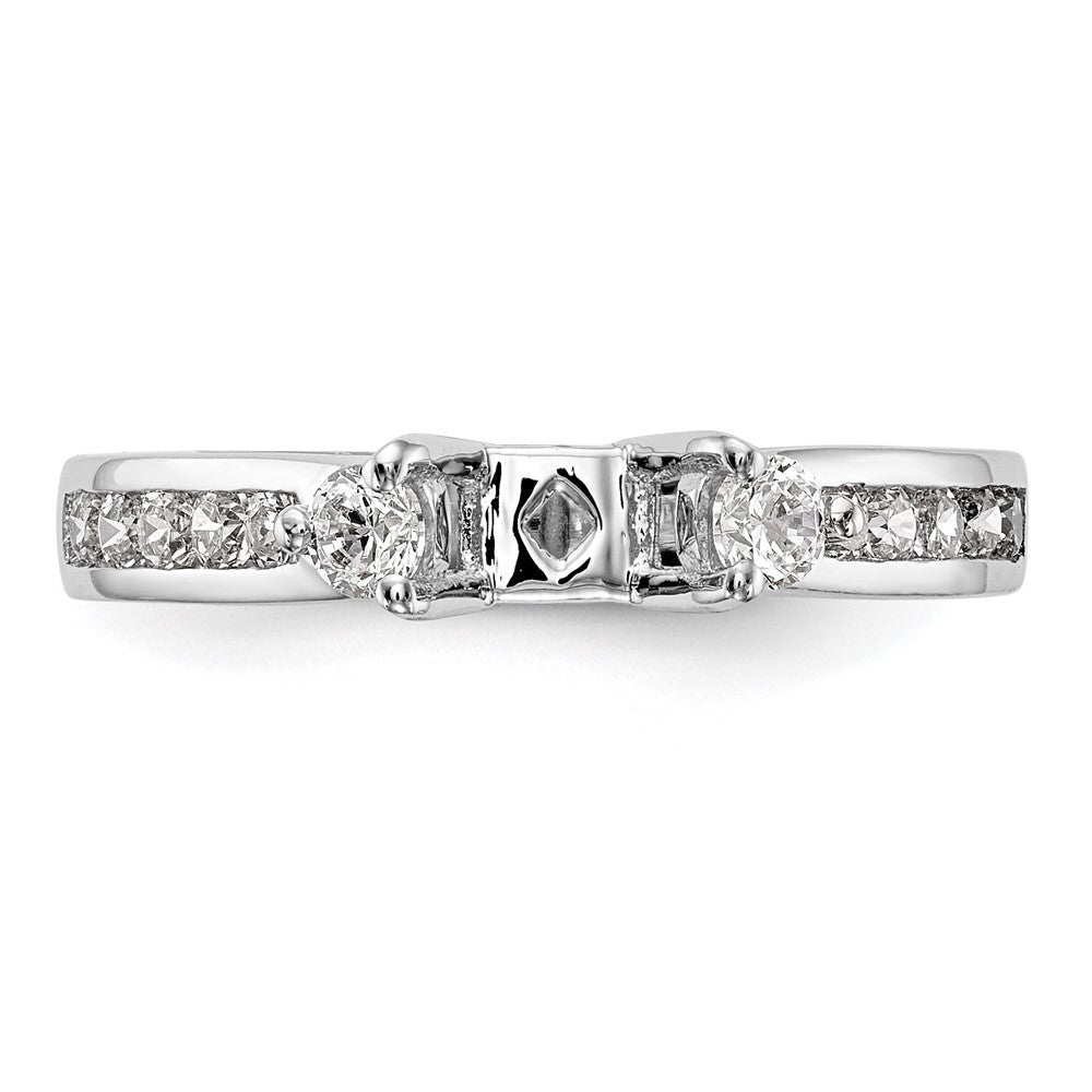 14k White Gold 1/2 Ct. Lab Grown Diamond VS/SI+ G+ Peg Set Engagement Ring