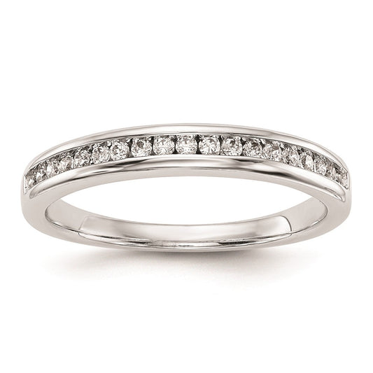 14k White Gold Real Diamond Wedding Band