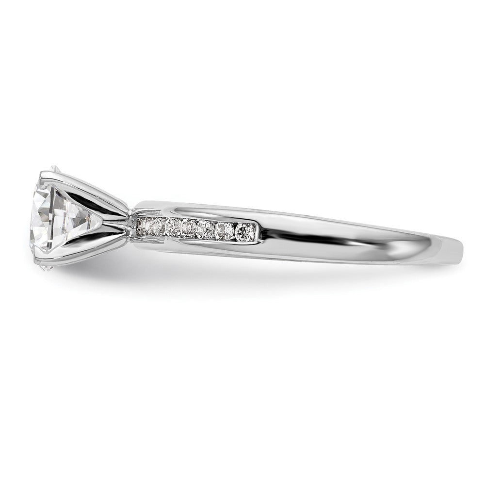 14K White Gold Peg Set 1/5 Carat Channel Diamond Semi Mount Engagement Ring