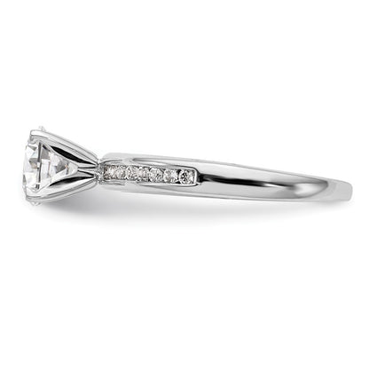 14K White Gold Peg Set 1/5 Carat Channel Diamond Semi Mount Engagement Ring