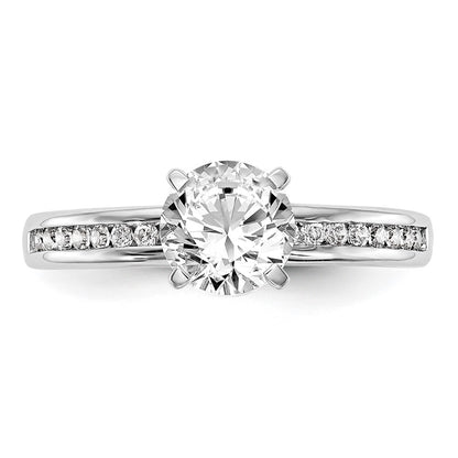 14K White Gold Peg Set 1/5 Carat Channel Diamond Semi Mount Engagement Ring