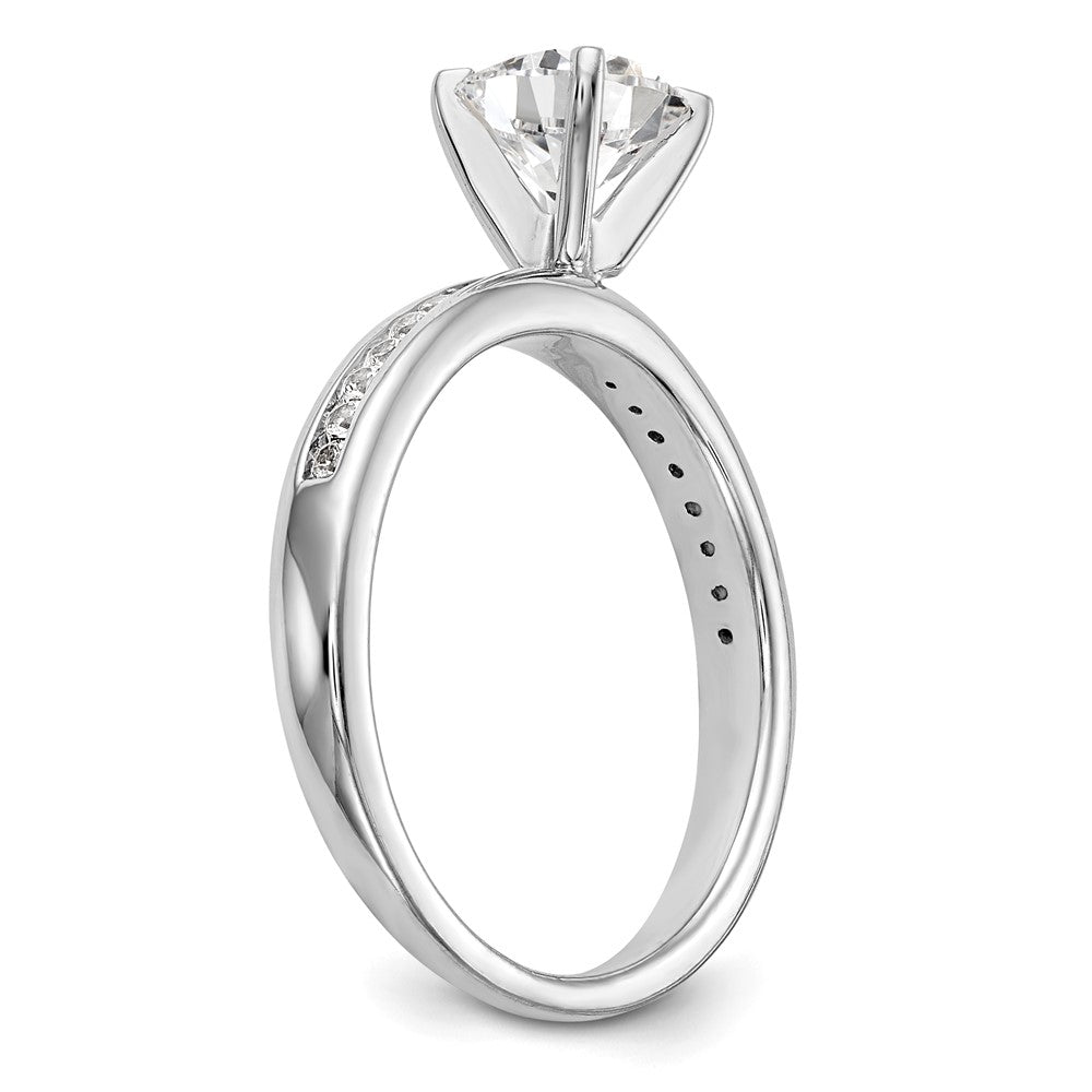 14K White Gold Peg Set 1/5 Carat Channel Diamond Semi Mount Engagement Ring
