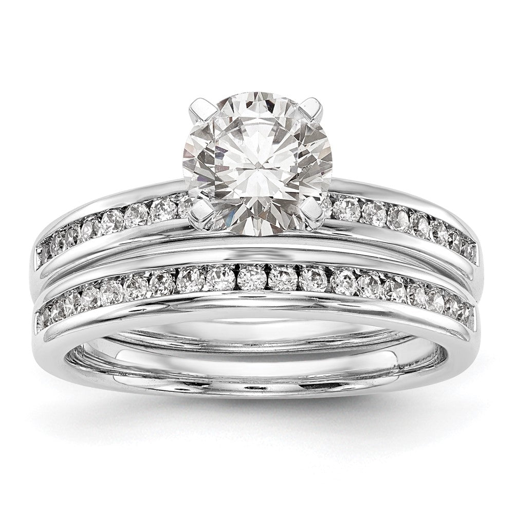 14K White Gold Peg Set 1/5 Carat Channel Diamond Semi Mount Engagement Ring