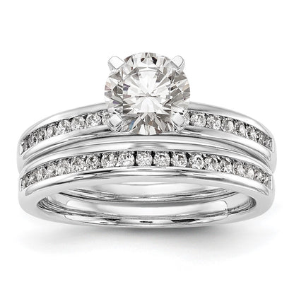 14K White Gold Peg Set 1/5 Carat Channel Diamond Semi Mount Engagement Ring