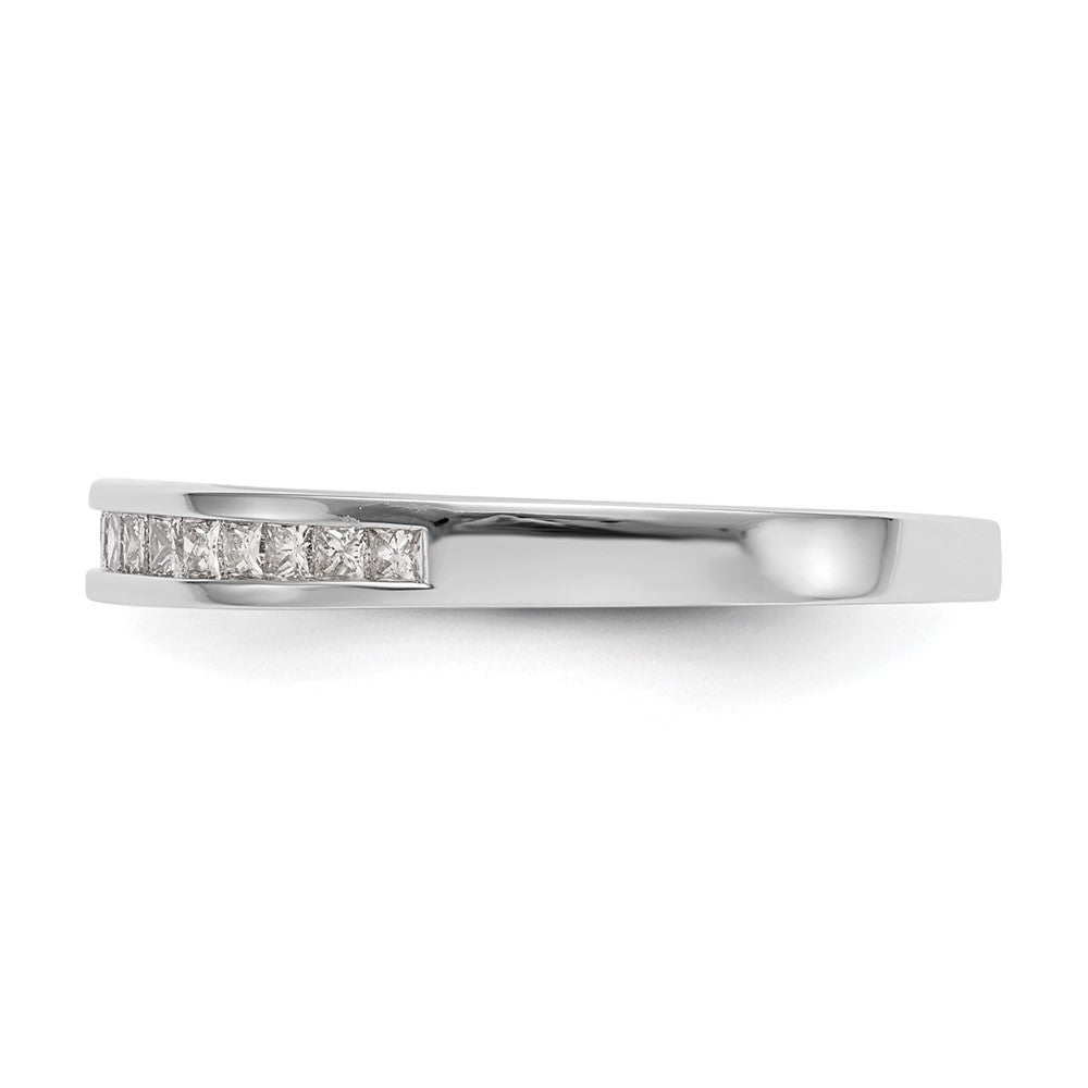 14K White Gold 1/5 Carat Channel Set Princess Diamond Complete Wedding Band