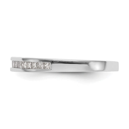 14K White Gold 1/5 Carat Channel Set Princess Diamond Complete Wedding Band