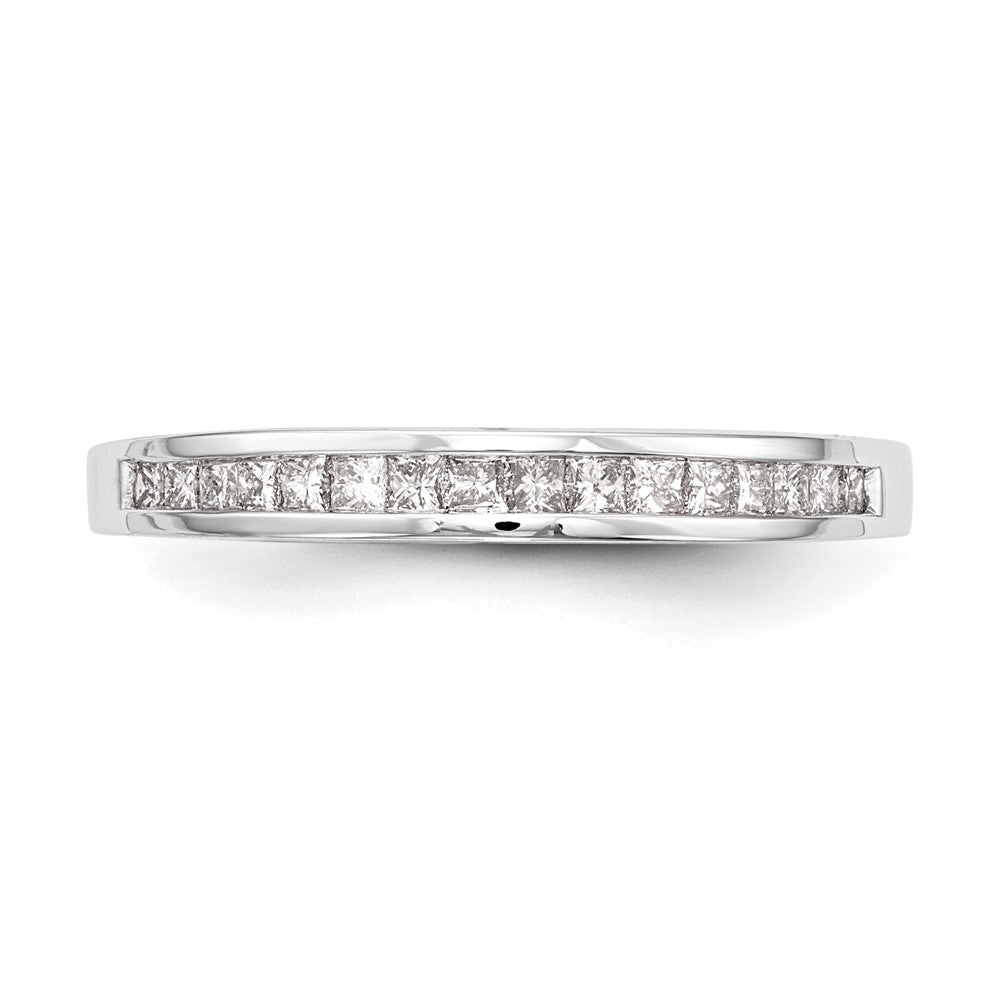 14K White Gold 1/5 Carat Channel Set Princess Diamond Complete Wedding Band