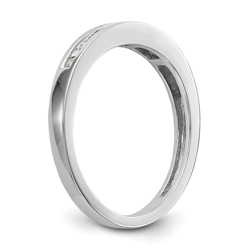 14K White Gold 1/5 Carat Channel Set Princess Diamond Complete Wedding Band