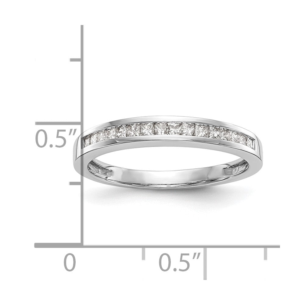 14K White Gold 1/5 Carat Channel Set Princess Diamond Complete Wedding Band
