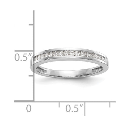 14K White Gold 1/5 Carat Channel Set Princess Diamond Complete Wedding Band