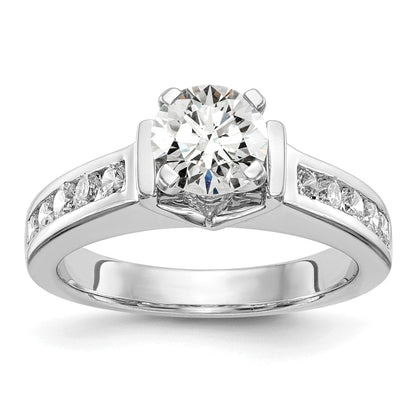 14K White Gold True Origin 1/2 Carat Lab Grown Diamond Vs D E F Semi Mount Peg Set Engagement Ring