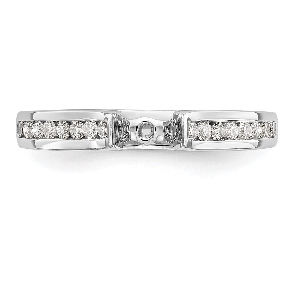 14k White Gold 5/8 Ct. Lab Grown Diamond VS/SI+ G+ 1 Ct. Center Round Shared Prong Engagement Ring