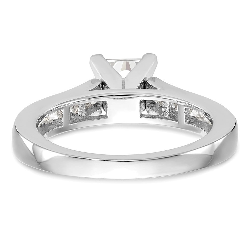 14k White Gold 3/8 Ct. Lab Grown Diamond VS/SI+ G+ 1 Ct. Center Round Shared Prong Engagement Ring