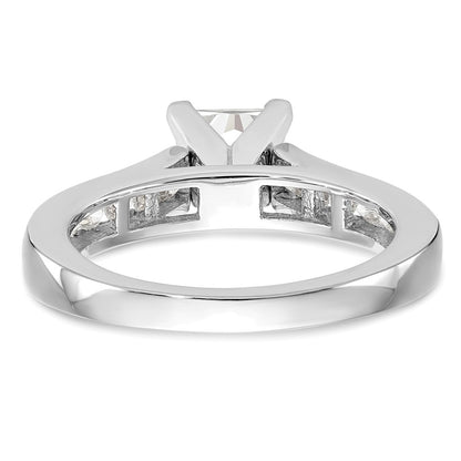14k White Gold 3/8 Ct. Lab Grown Diamond VS/SI+ G+ 1 Ct. Center Round Shared Prong Engagement Ring