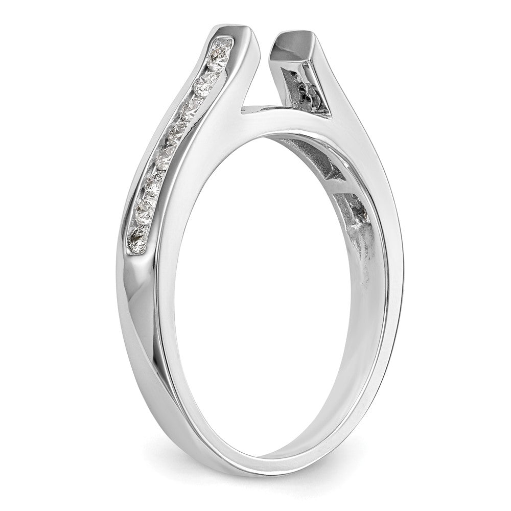 14k White Gold 5/8 Ct. Lab Grown Diamond VS/SI+ G+ 1 Ct. Center Round Shared Prong Engagement Ring