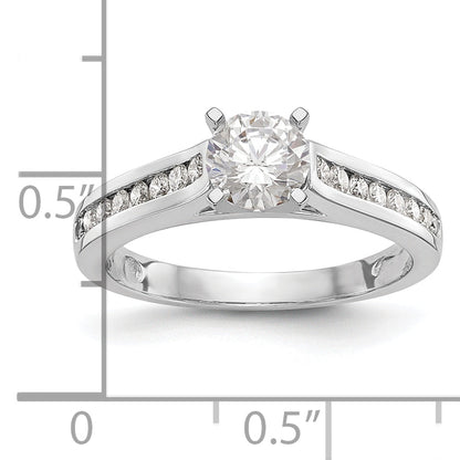 14K White Gold Peg Set 1/4 Carat Channel Diamond Semi Mount Engagement Ring