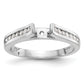 14k White Gold 1/4 Ct. Lab Grown Diamond VS/SI+ G+ Peg Set Engagement Ring