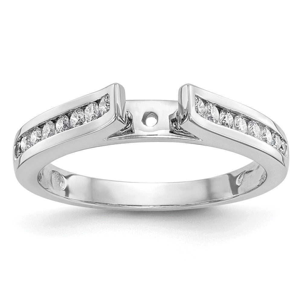 14k White Gold 5/8 Ct. Lab Grown Diamond VS/SI+ G+ 1 Ct. Center Round Shared Prong Engagement Ring