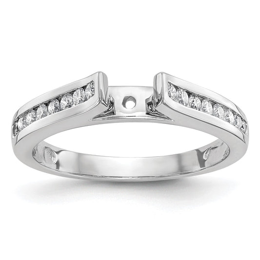 14k White Gold 5/8 Ct. Lab Grown Diamond VS/SI+ G+ 1 Ct. Center Round Shared Prong Engagement Ring