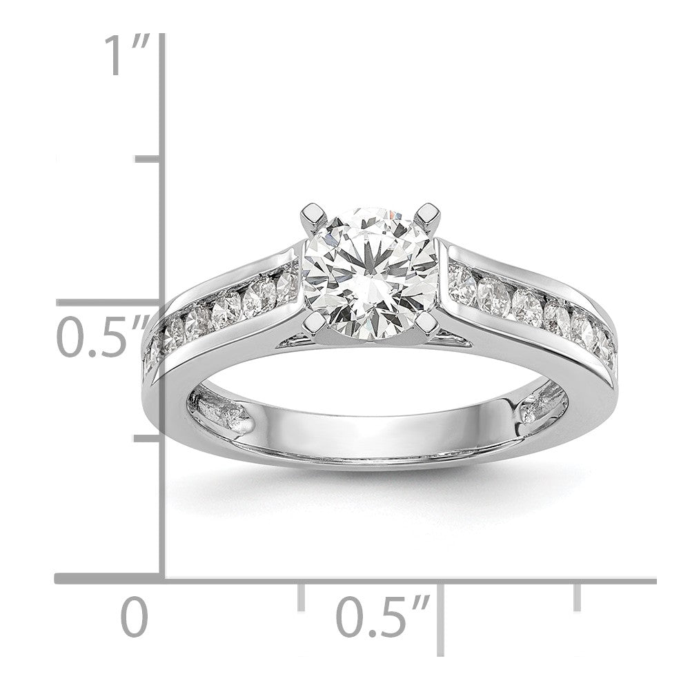14k White Gold 1/2 Ct. Lab Grown Diamond VS/SI+ G+ Peg Set Engagement Ring