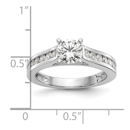 14k White Gold 1/2 Ct. Lab Grown Diamond VS/SI+ G+ Peg Set Engagement Ring