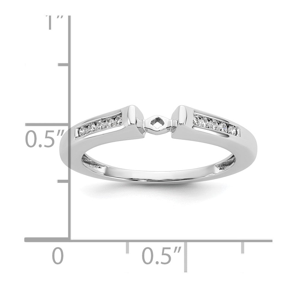 14K White Gold Lab Grown Diamond VS/SI FGH Peg Set Semi-mount Engagement Ring