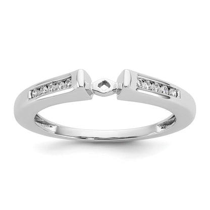 14K White Gold Lab Grown Diamond VS/SI FGH Peg Set Semi-mount Engagement Ring